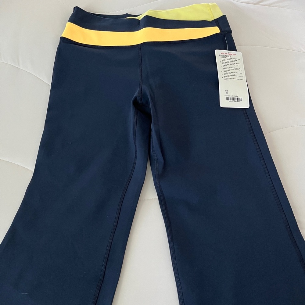lululemon Navy and Yellow Astro Pant New